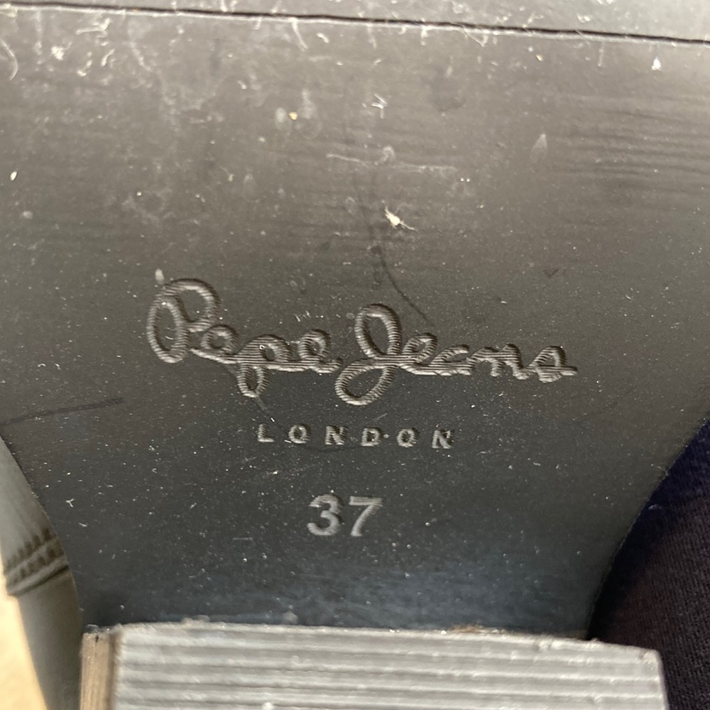 Pepe Jeans London Black Leather Cowboy Western Boot Bootie w Goring size EU 37 - Picture 15 of 17
